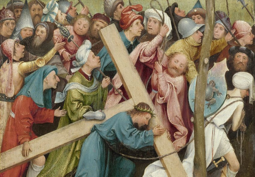 Hieronymus Bosch festménye: Krisztus a keresztet viszi