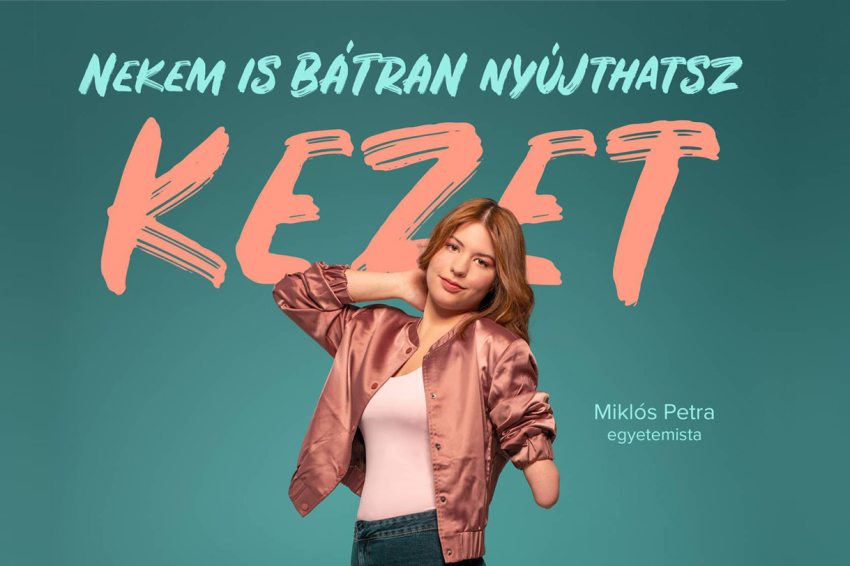Miklós Petra A Ne gondold túl! kampány plakátján