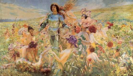 Georges-Antoine Rochegrosse: A lovag és a virágleányok 