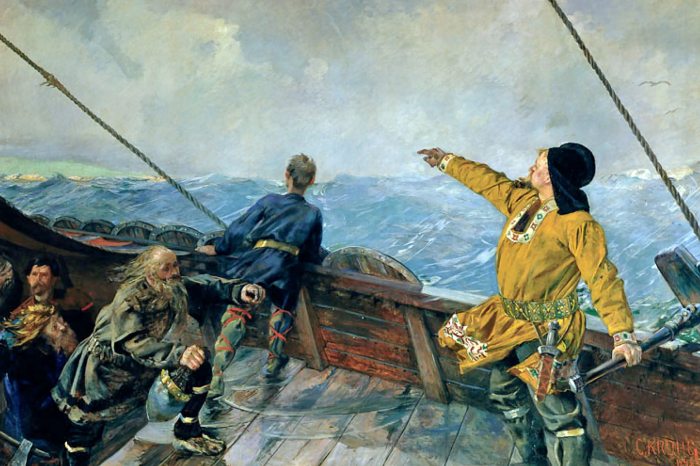 Leif Eriksson Észak-Amerika felé hajózik