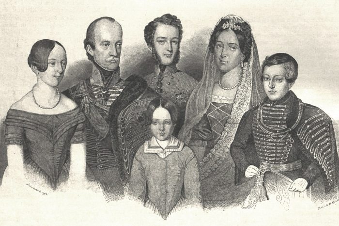 József_nádor harmadik feleségével és gyermekeikkel