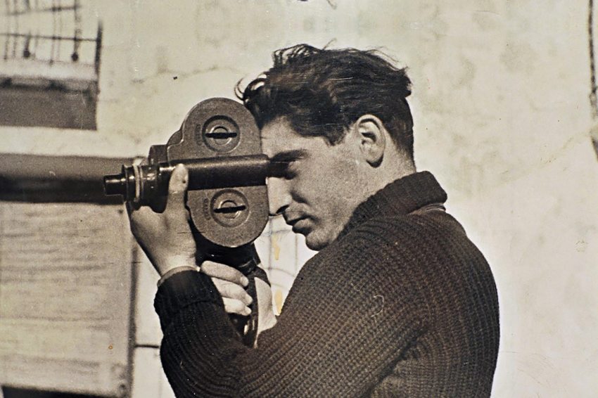 Robert Capa with his camera