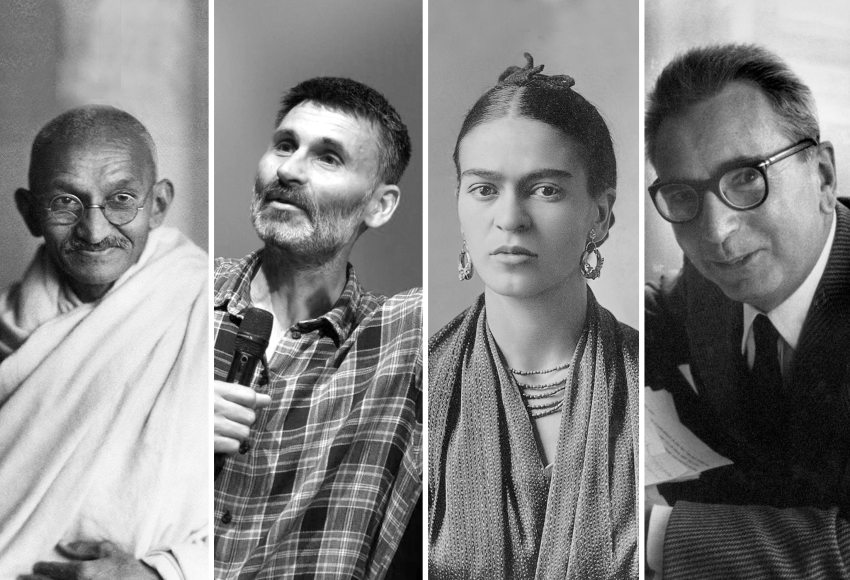 Gándhí , Pál Ferenc, Frida Kahlo és Viktor Frankl egy képmontázson