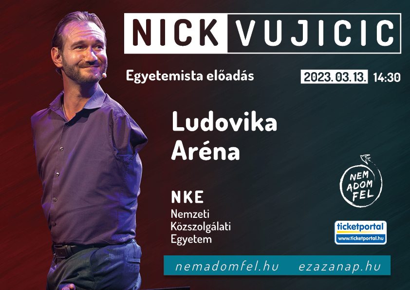 Nick Vujicic magyarországi előadásának plakátja