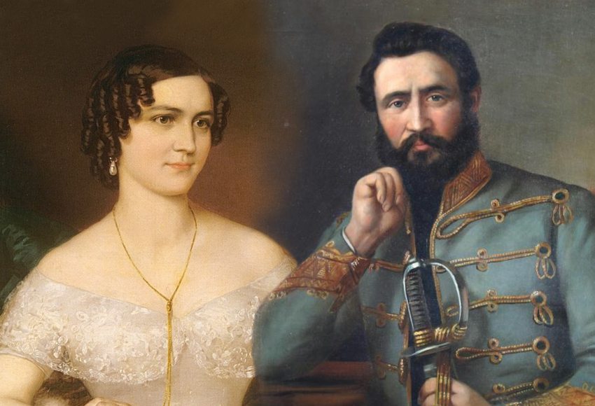 A painting of Vilma Rozsváry and Norbert Ormai