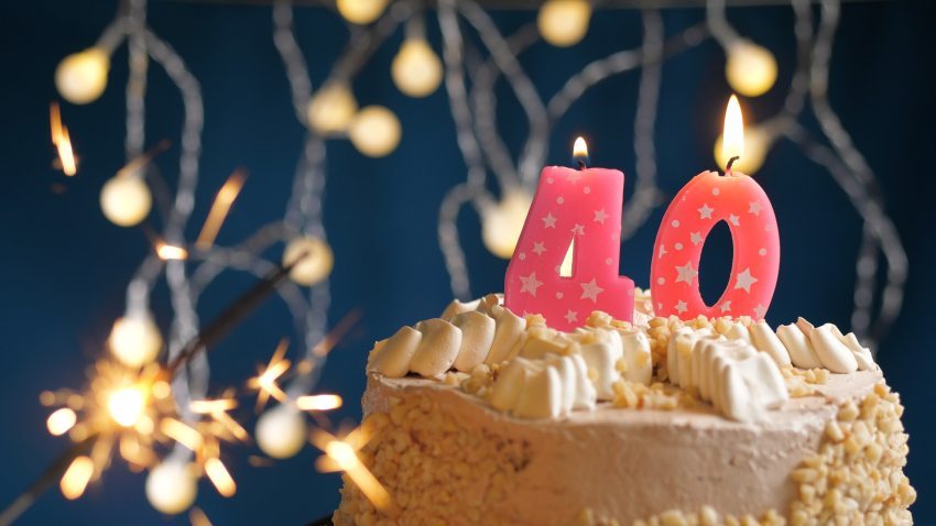 birthday cake with 40 candels