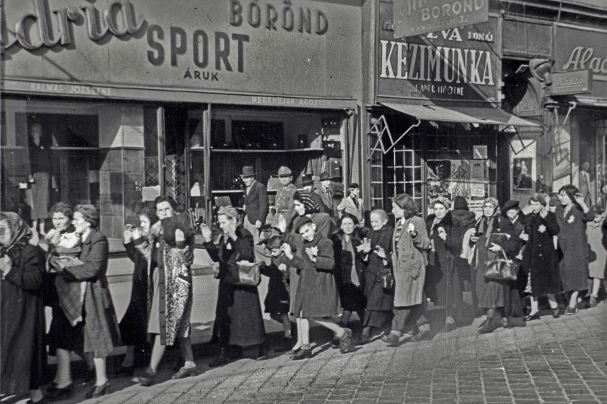 Jews wearing the yellow star in Budapest in 1944