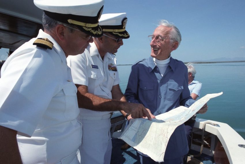 Jacques‑Yves Cousteau egy hajón