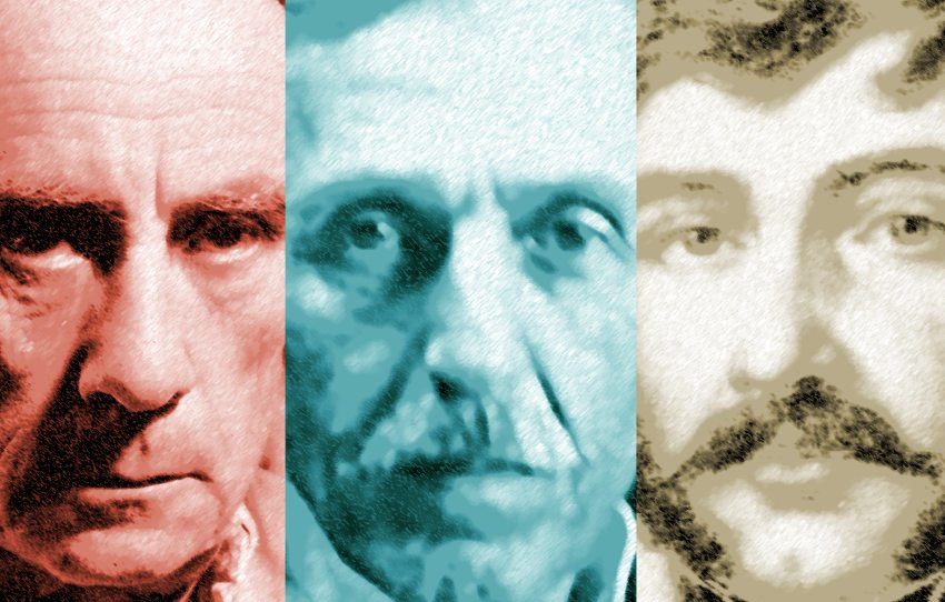 magyar költők írók: Kassák Lajos, Gárdonyi Géza, Berzsenyi Dániel fotója