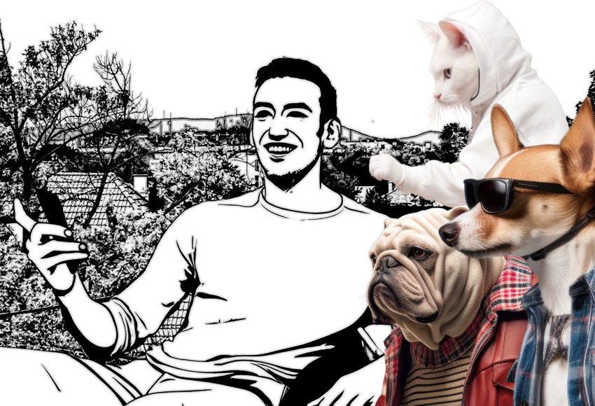 lakás eladás előtt álló férfi (rajz)