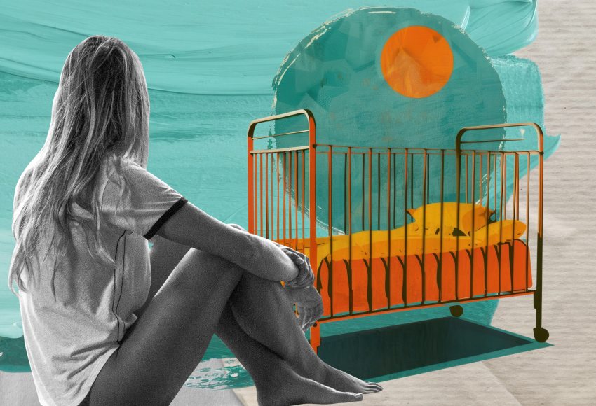 szülés utáni depresszió miatt lehangolt nő (illusztráció)