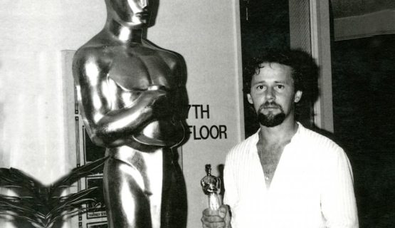 Ferenc Rófusz in front of the Oscar Statue