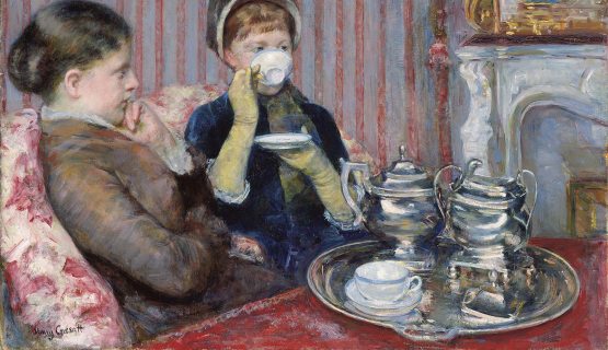 teázó hölgyek egy festményen