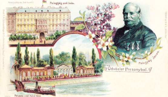 Palugyay Jakab a Kossuth kifli kitalálója egy képeslapon