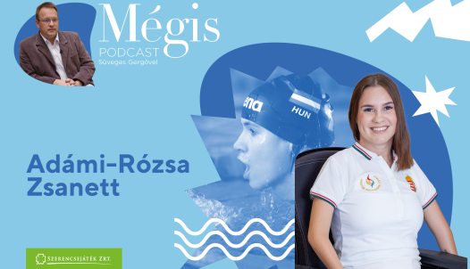 Adámi-Rózsa Zsanett a Mégis podcast plakátján