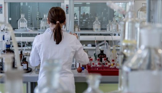 A girl working in a laboratory