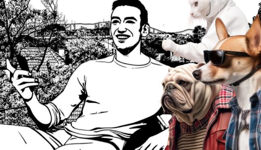 lakás eladás előtt álló férfi (rajz)