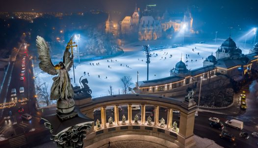 A Városligeti Műjégpálya madártávlatból
