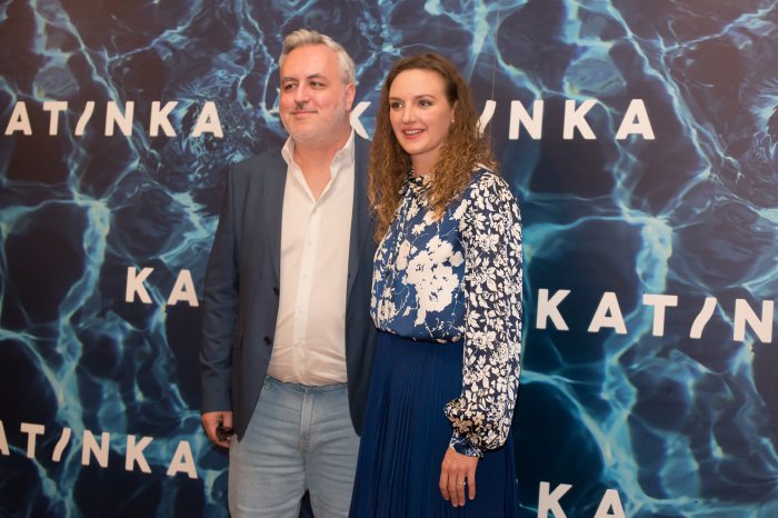 Hosszú Katinka és Köbli Norbert, a film forgatókönyvírója