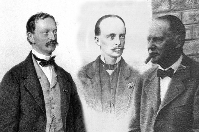 balról jobbra: idősebb Dreher Antal, ifjabb Dreher Antal és Dreher Jenő egy képmontázson