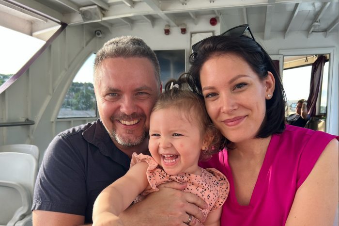 László Kupi with his wife and daughter