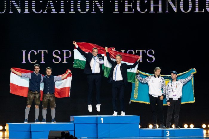 Zsolt Koncsik and Tamács Bandúr at the top of the podium at the EuroSkills Competition