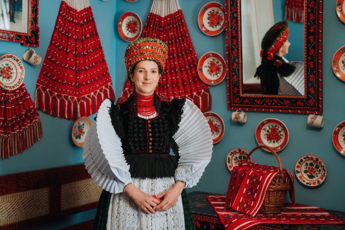 Zsuzsa Enikő in her traditional wedding attire