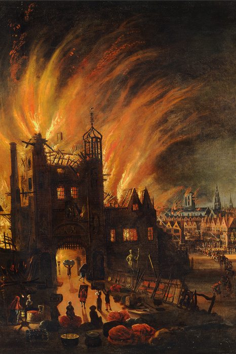 A londoni tűzvész 1666-ban - Kép: Wikipédia
