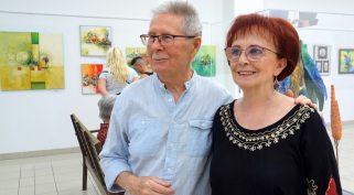 Agria Park galéria létrehozója, Teleki Klára és férje