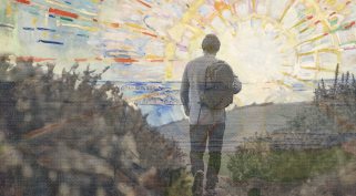 alkoholizmusból gyógyuló férfi (grafika)