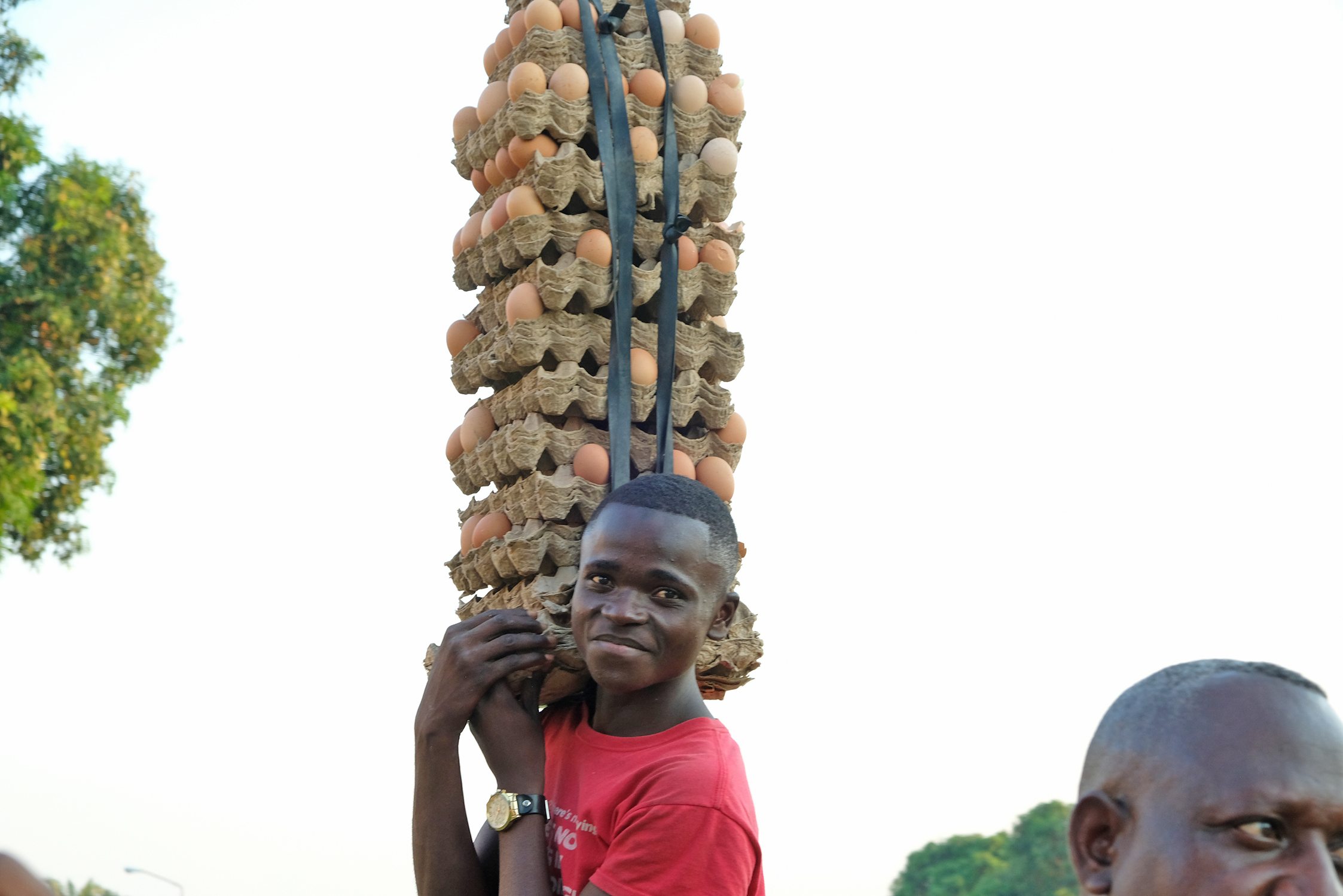 Man carrying eggs