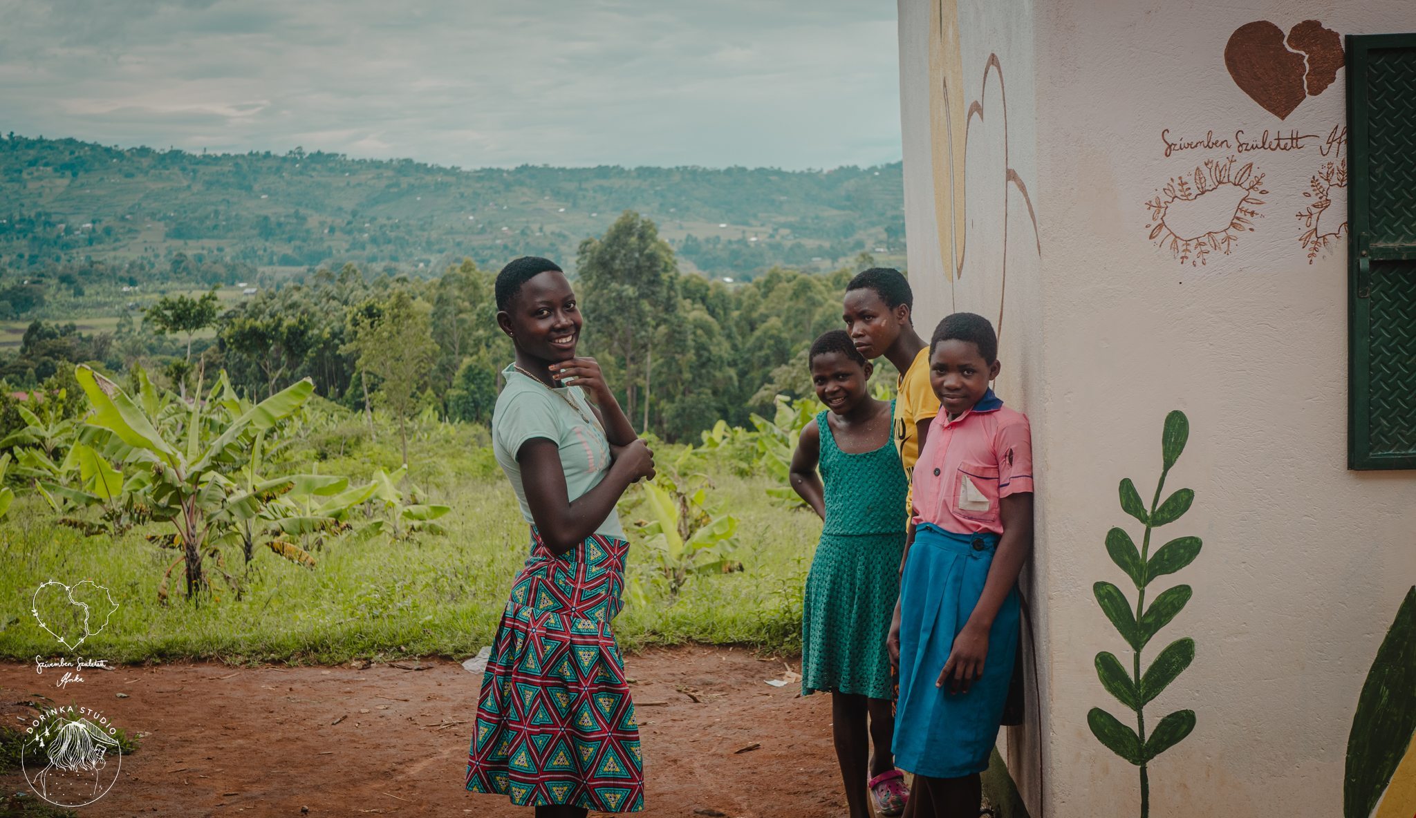 Girls outside the association's school