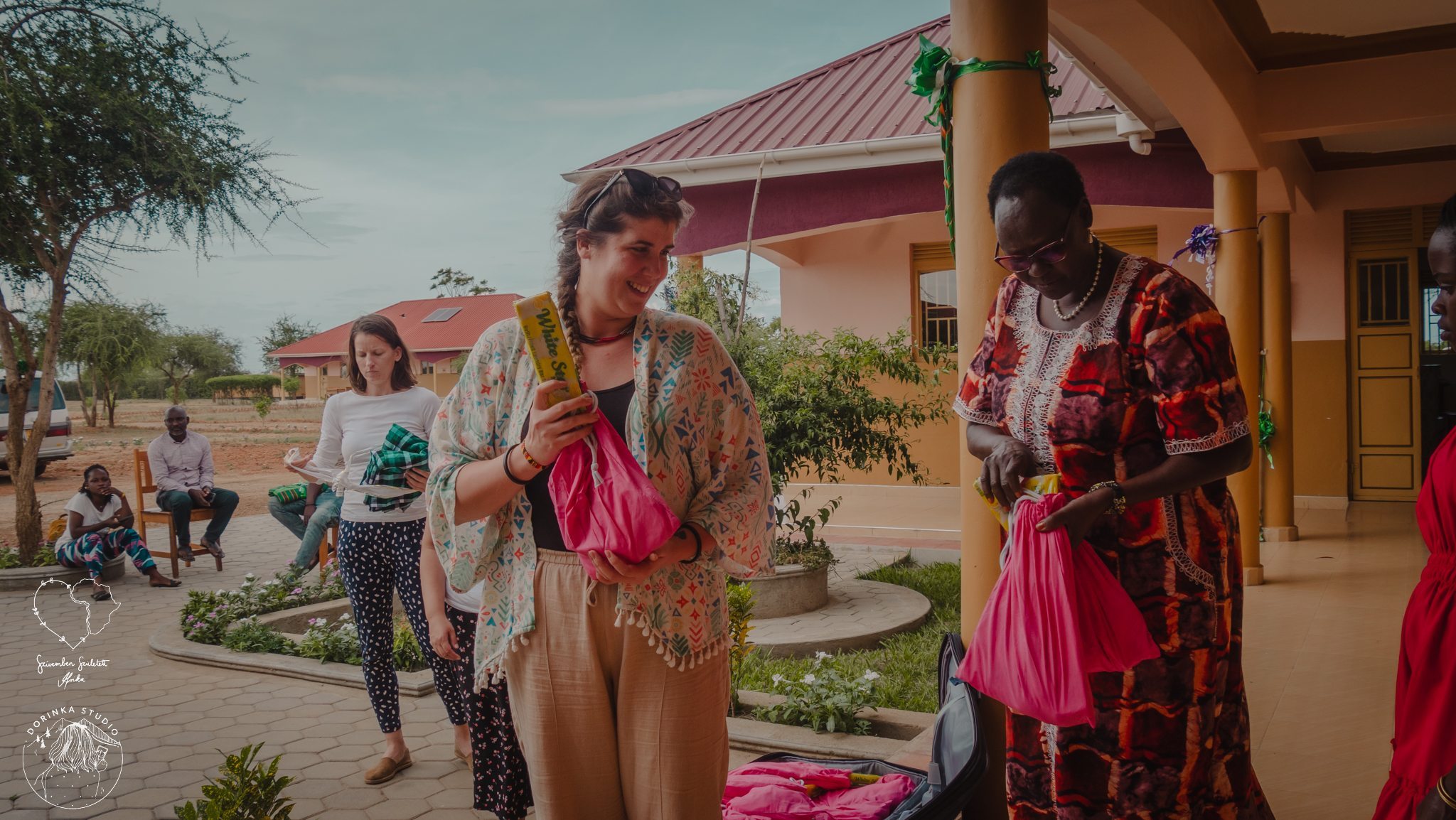 Distribution of menstrual hygiene kits at the Matany Girls' School for severely abused girls in the association's partner institution