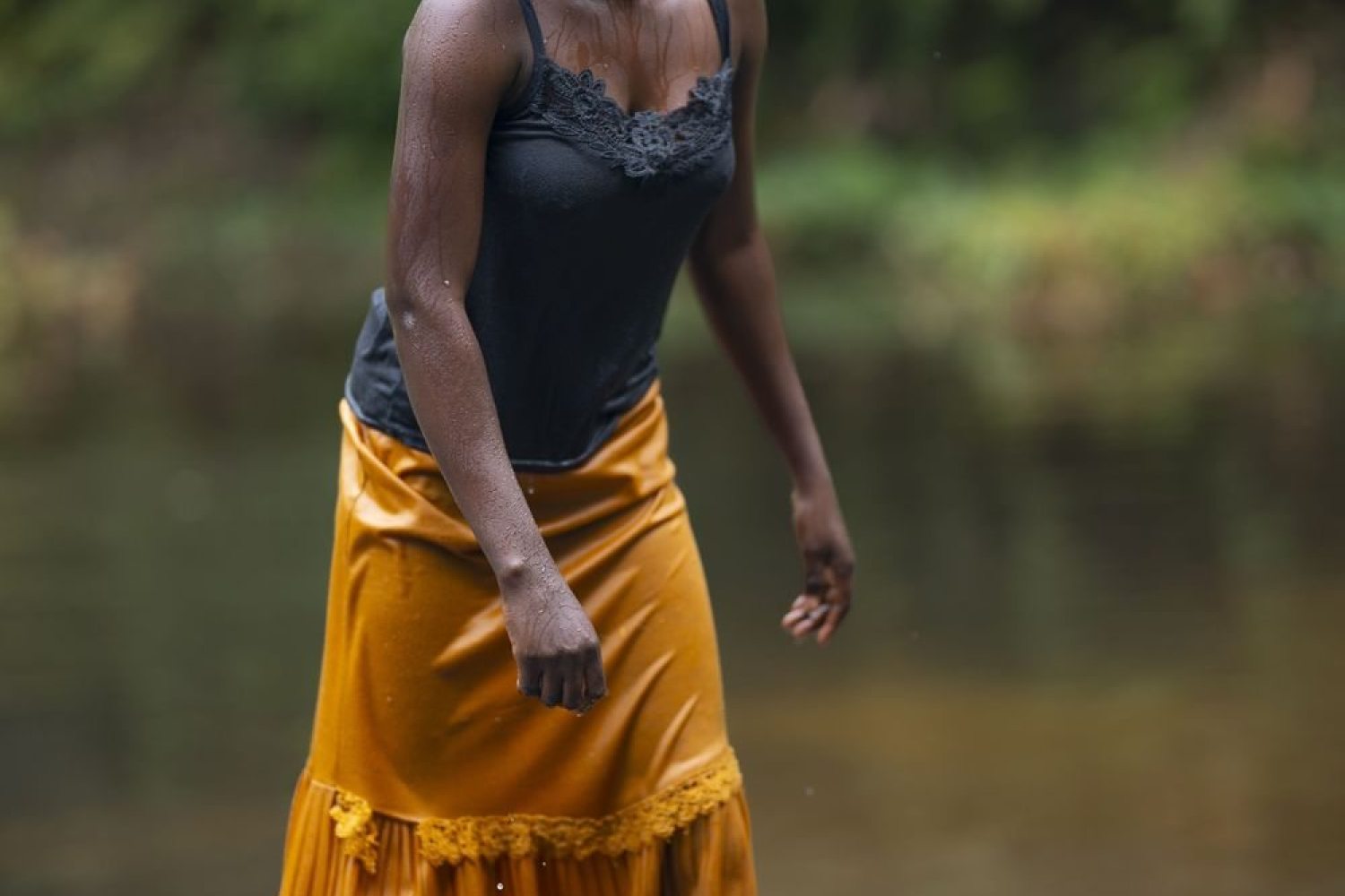 A girl in a river in the Congo