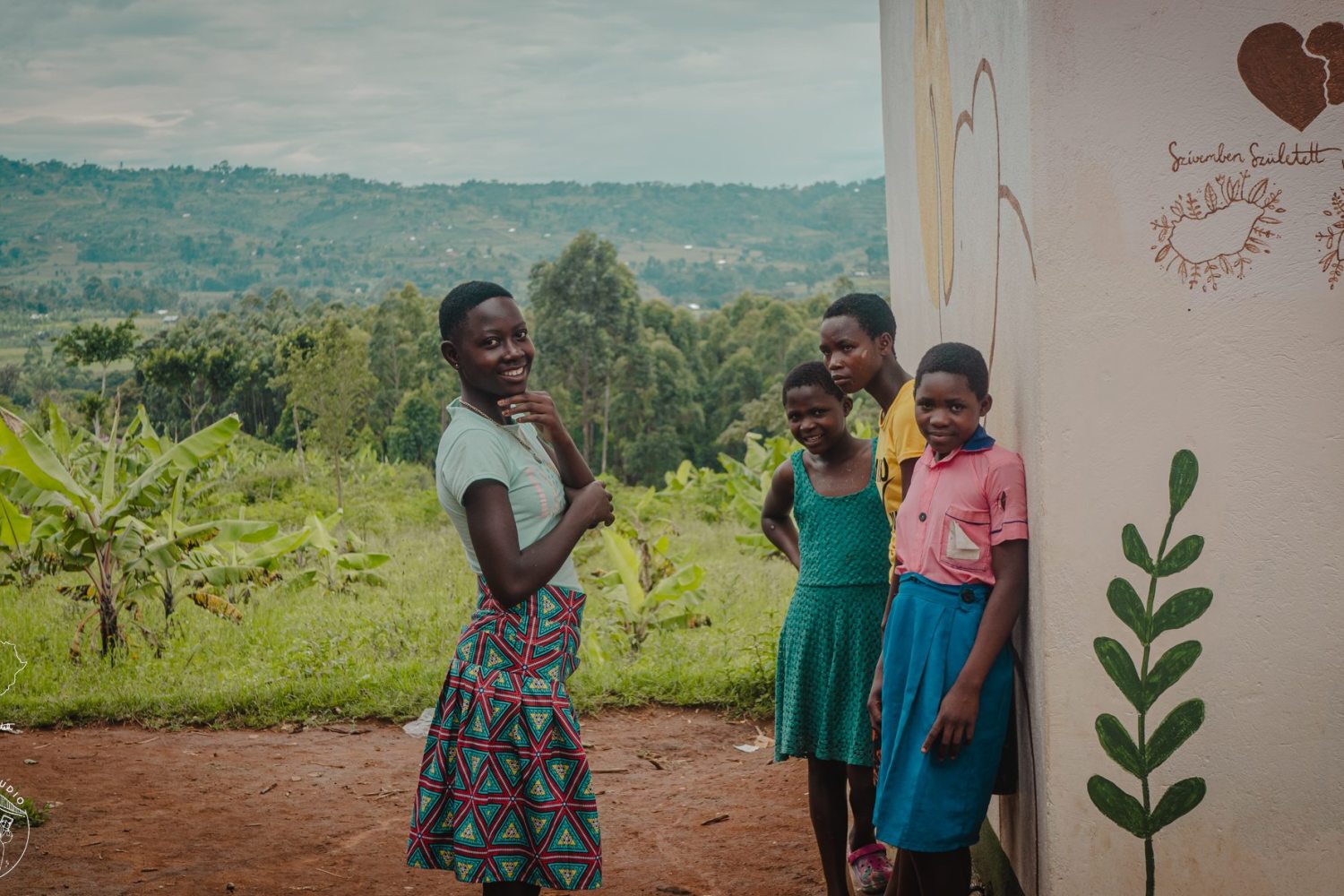 Girls outside the association's school