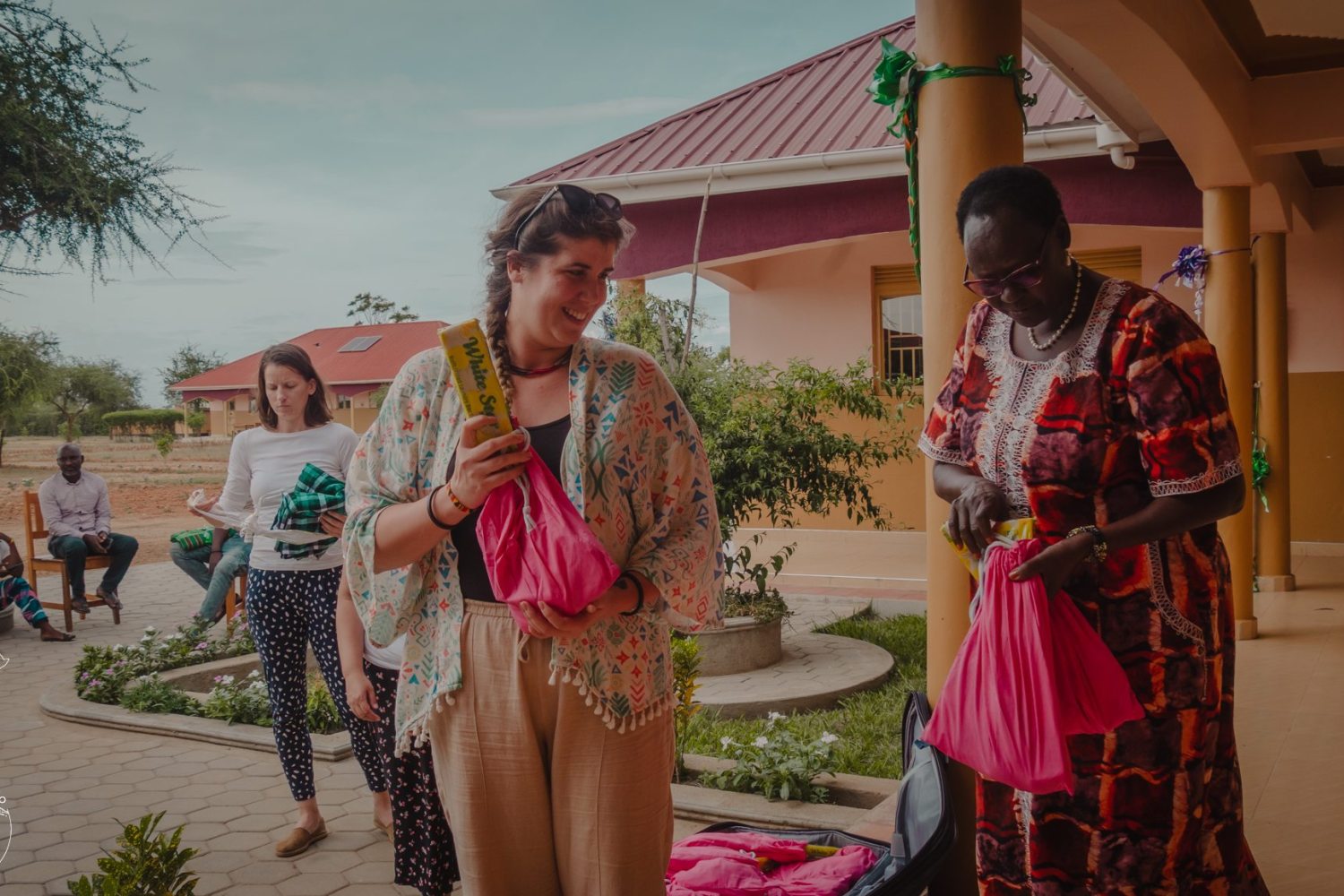 Distribution of menstrual hygiene kits at the Matany Girls' School for severely abused girls in the association's partner institution