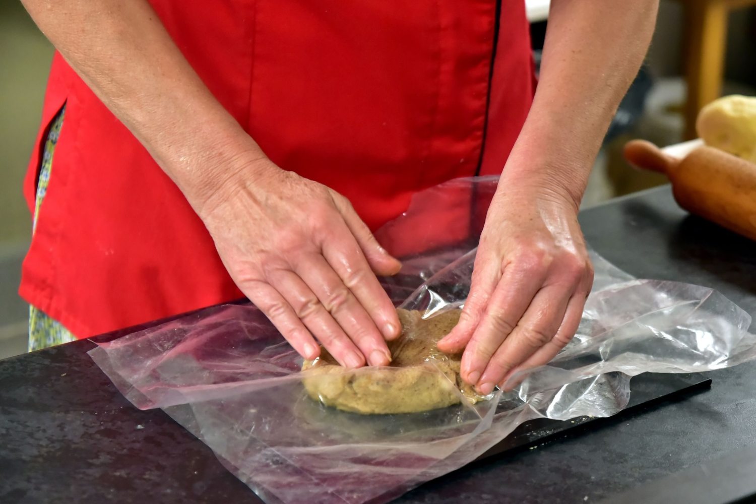 flatten the dough between two sheets of foil