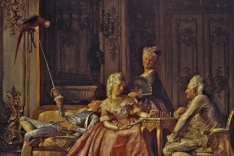 Kristian Zahrtmann: Jelenet VII. Keresztély udavarában, 1873