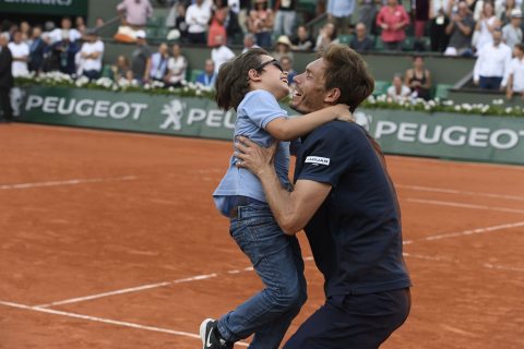Nicolas Mahut és fia