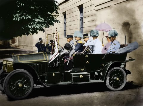 A Ferenc Ferdinánd elleni merénylet egy festményen