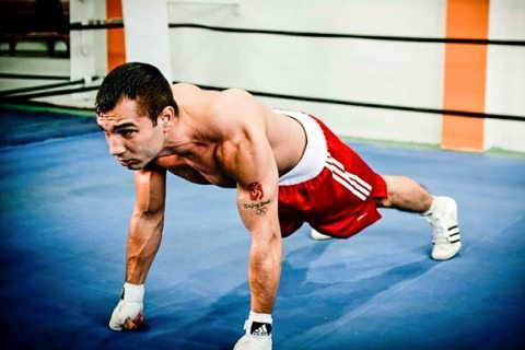 Norbert Kalucza boxer during training