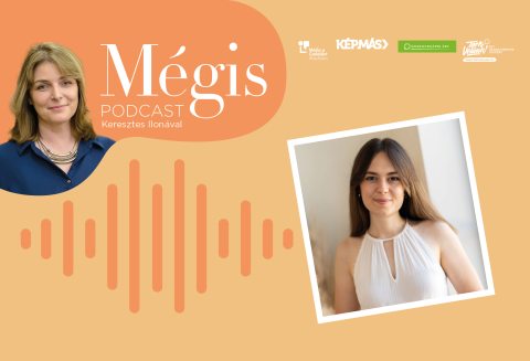 Gersei Csenge a Mégis podcast plakátján