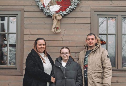 The owners of Kiscsikó restaurant, Ildikó and Róbert Puskás with their daughter