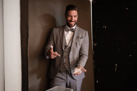 Berki Krisztián tornász Képmás interjú előtt címlapfotózáson