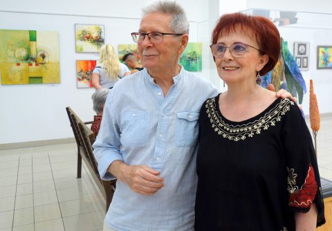 Agria Park galéria létrehozója, Teleki Klára és férje