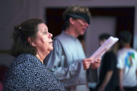 Klára Herpainé Velkey at the rehearsal of the Magis Choir