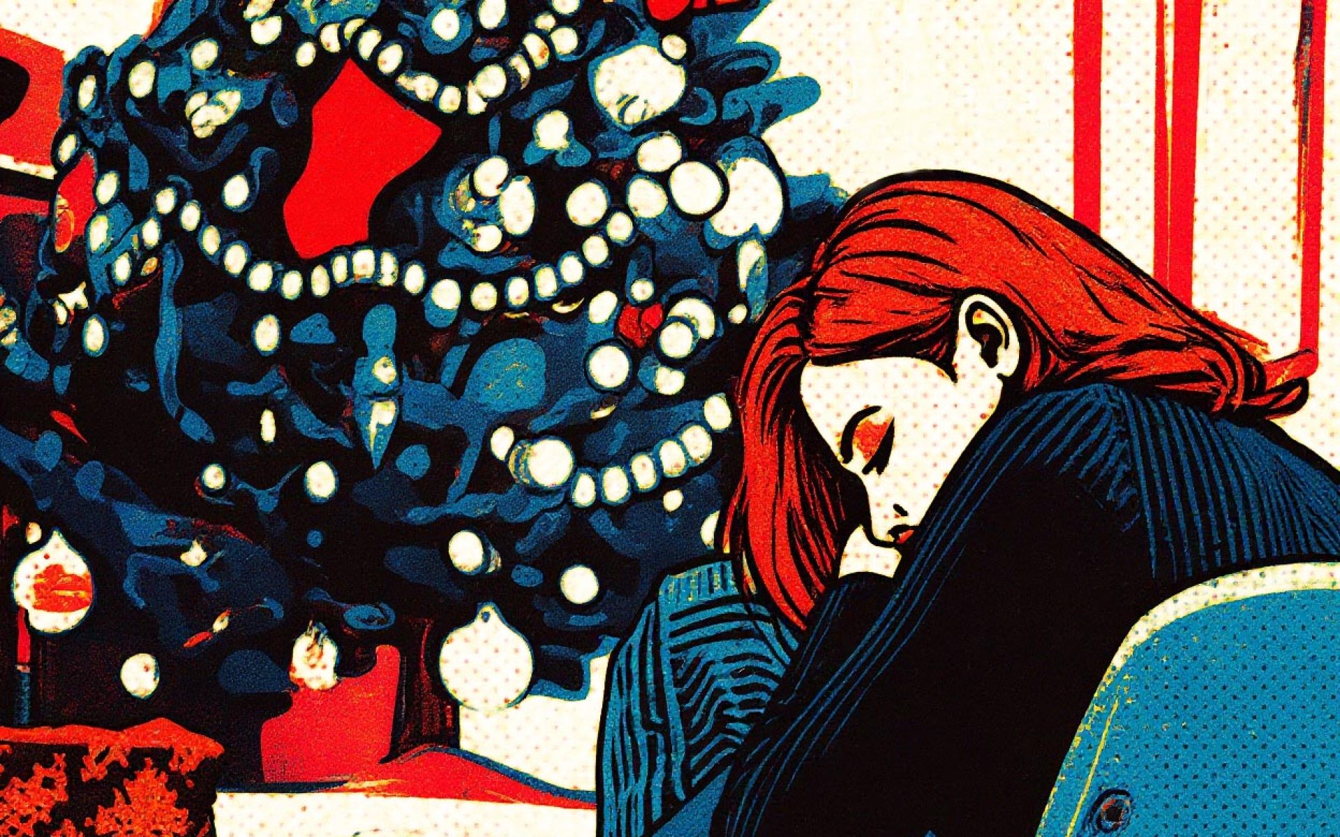 gyászoló nő karácsonykor (illusztráció)