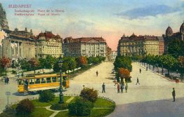 Liberty Square in Budapest in 1912 on a postcard