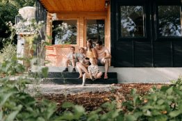 Ágnes Szabó-Keresztes, creator of the Lantern on the Road guesthouse, with her family