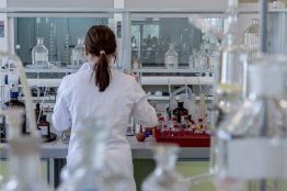 A girl working in a laboratory